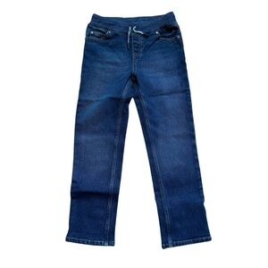 Land’s End Dark Wash Denim Blue Drawstring Adjustable waist Boys Size 8 NWT
